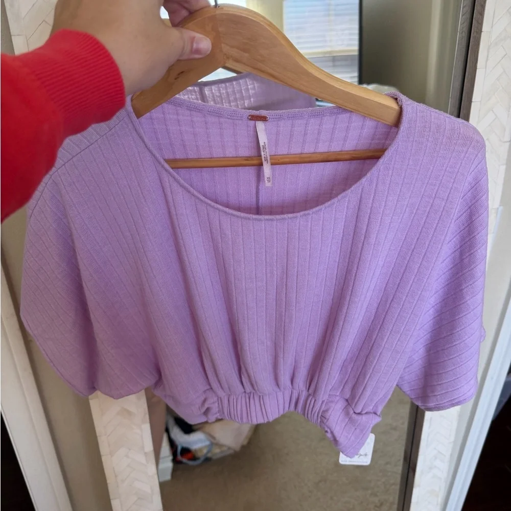 Free People NWT Lavender Crop Top - Picture 3 of 6